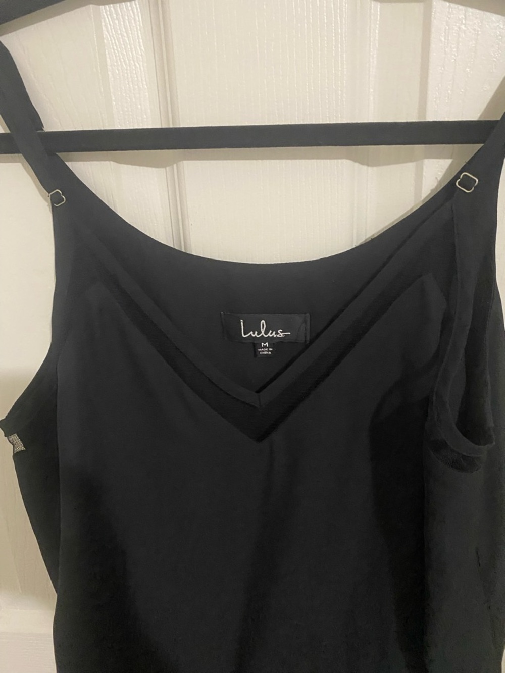 Lulu's Black V-Neck Satin Camisole